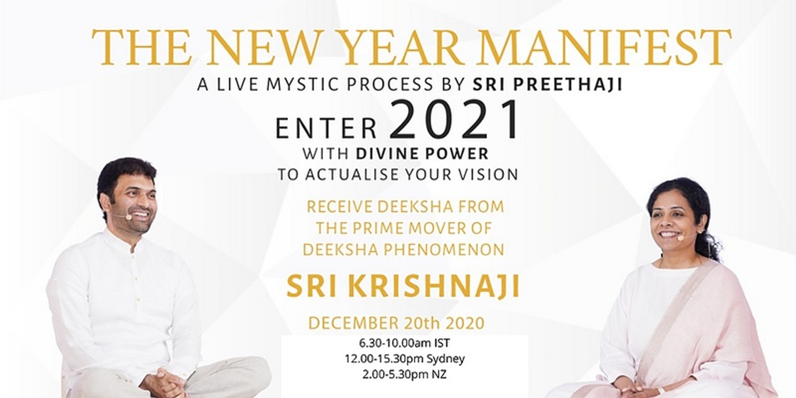 Banner image for MANIFEST - A Process For THE NEW YEAR With Preethaji & Krishnaji