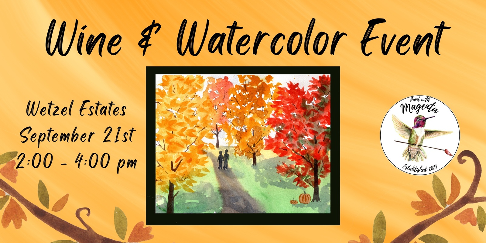 Banner image for Wine & Watercolor at Wetzel