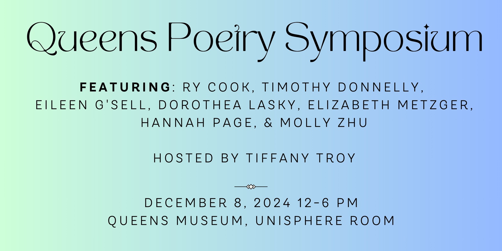 Banner image for Poetry Symposium at the Queens Museum