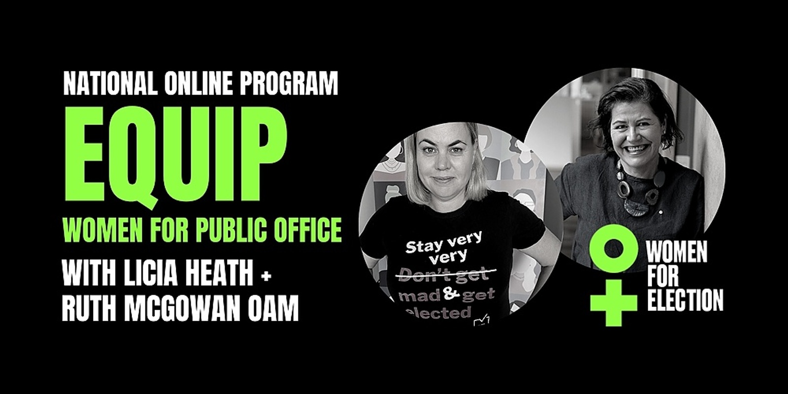 Banner image for EQUIP Women for Public Office | Online Program - Monday 22 + 29 August 2022