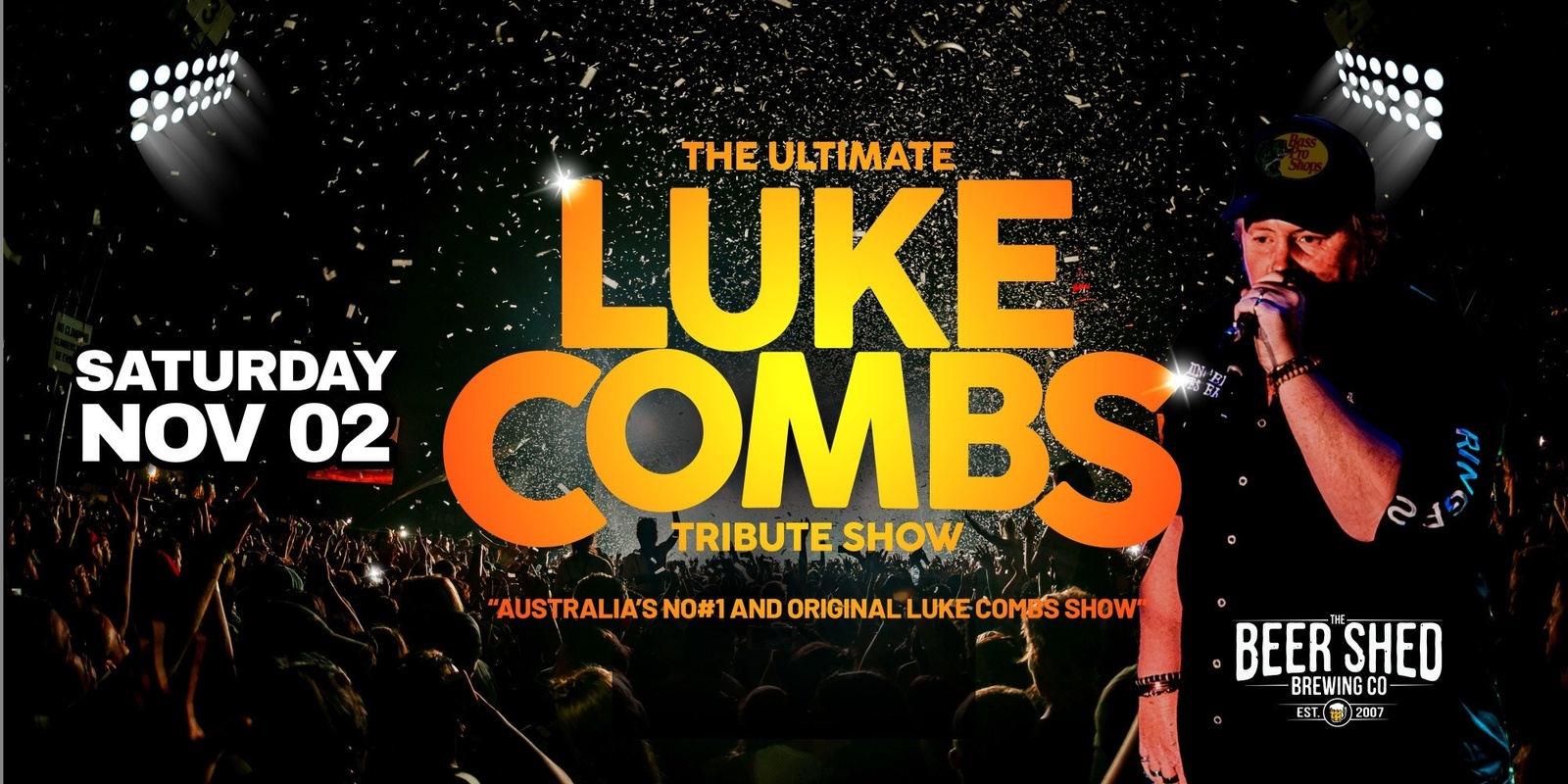 Banner image for Luke Combs Tribute Show with Ross Webb at The Beer Shed