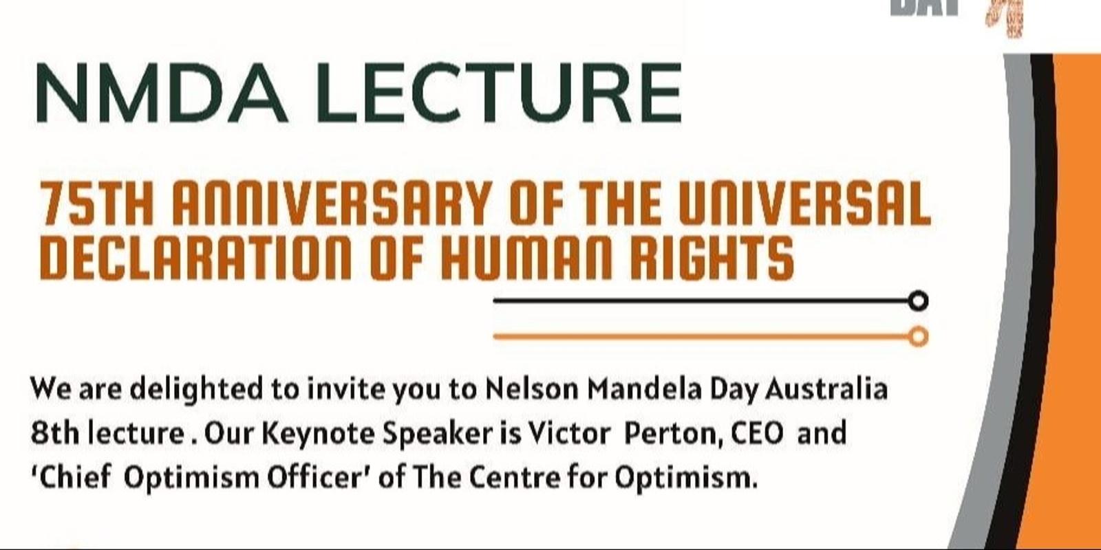 Banner image for Nelson Mandela Day Australia 75th Anniversary of the Universal Declaration of Human Rights