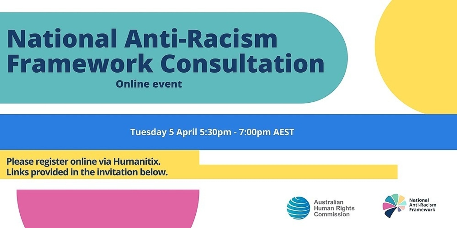 Banner image for AHRC and Harmony Alliance National Anti-Racism Framework Consultation