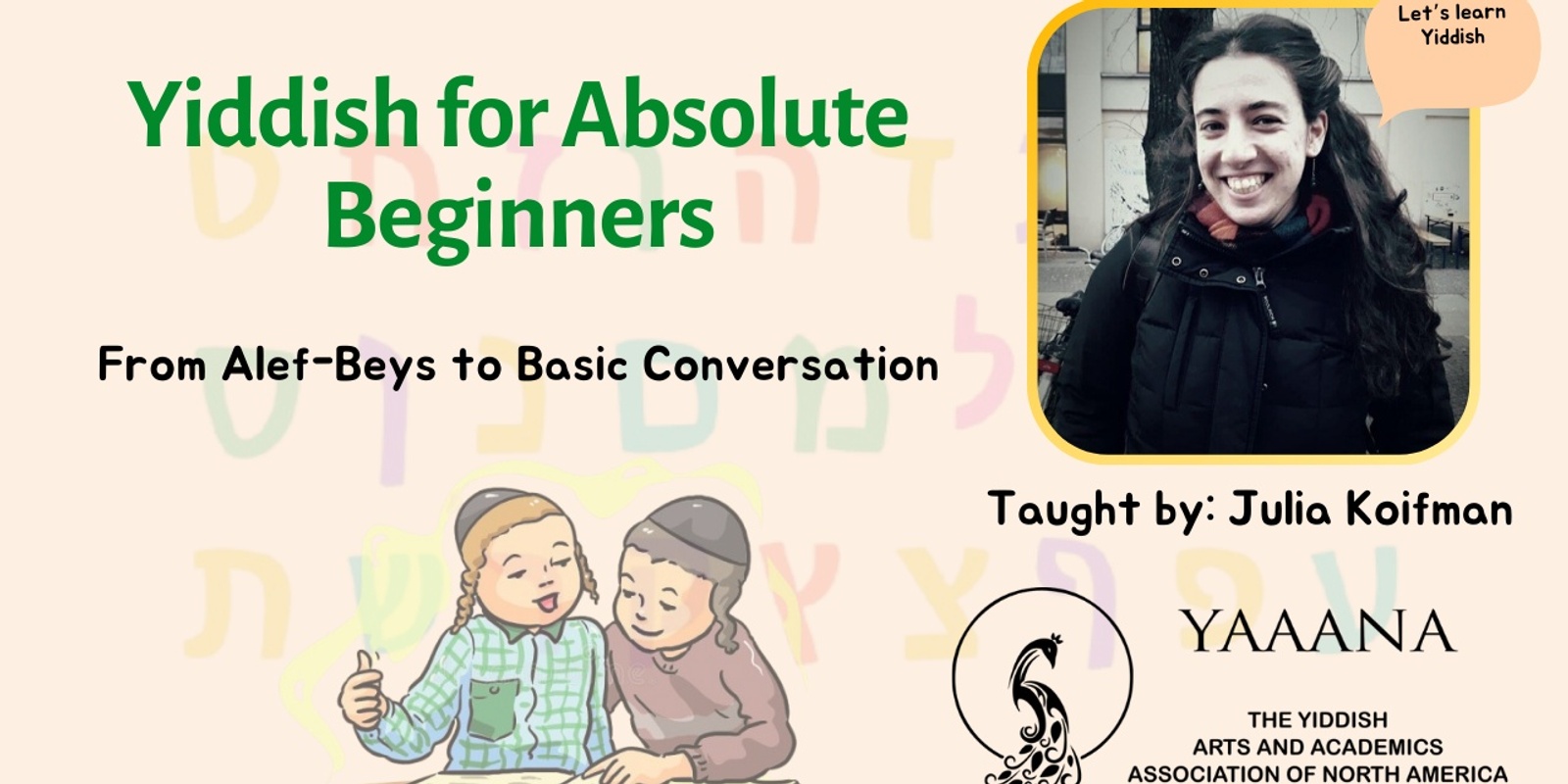 Banner image for Yiddish Classes for Absolute Beginners