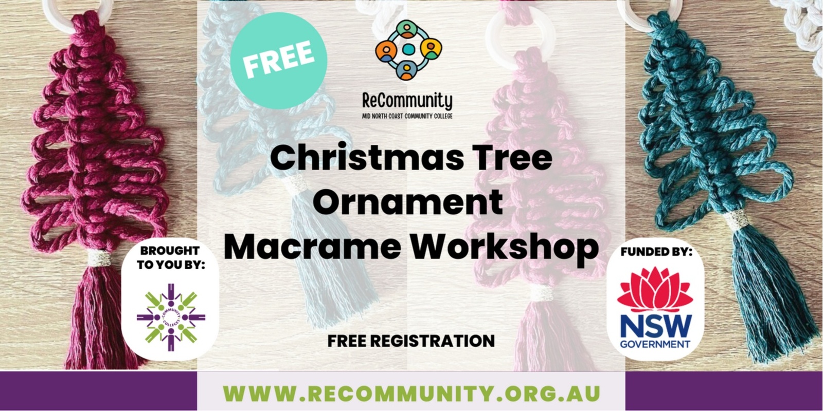 Banner image for Christmas Tree Ornament Macrame | WAUCHOPE