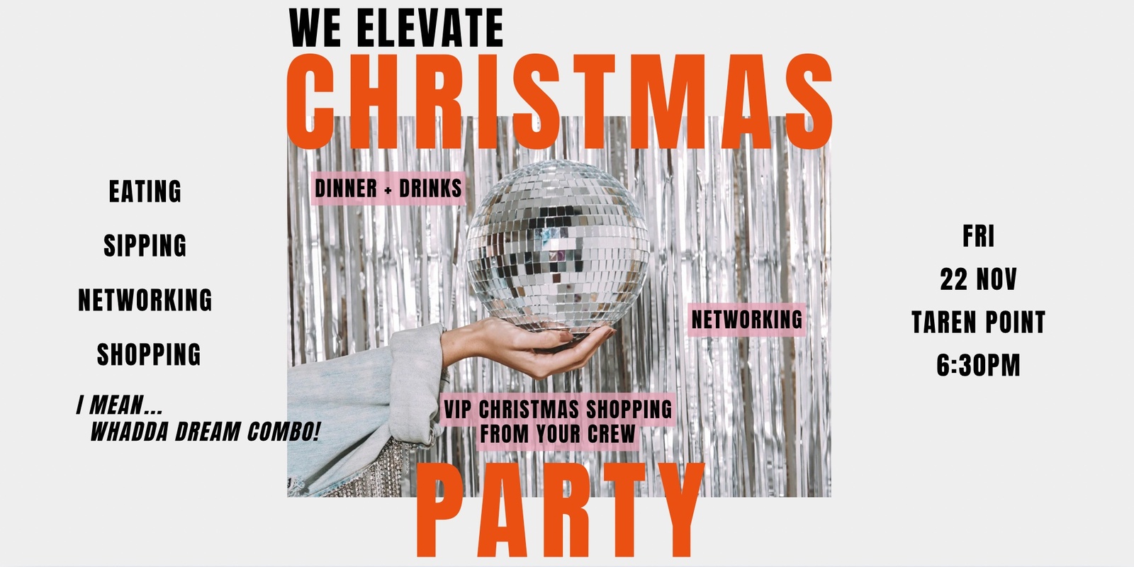 Banner image for We Elevate Christmas Party + Networking + VIP Shopping Event