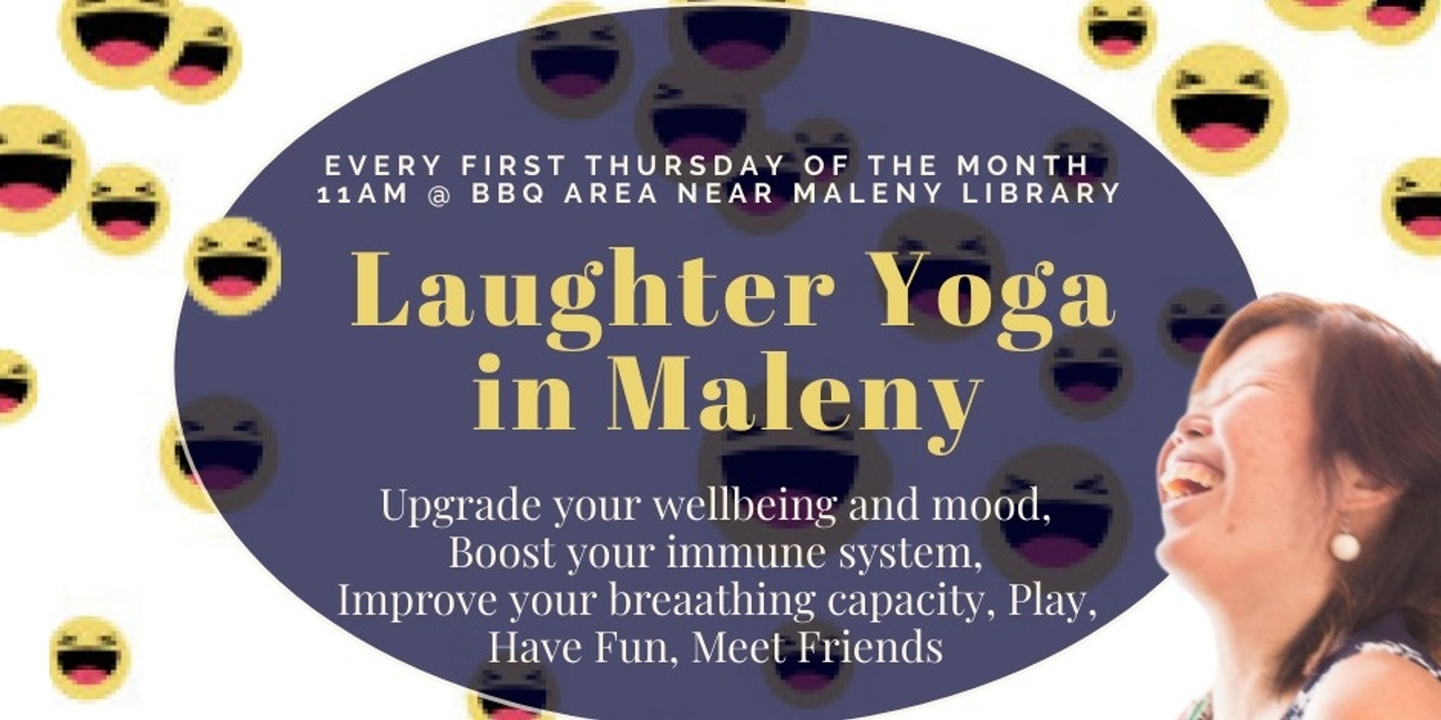 Banner image for Laughter Yoga in Maleny with Optional Lunch afterwards