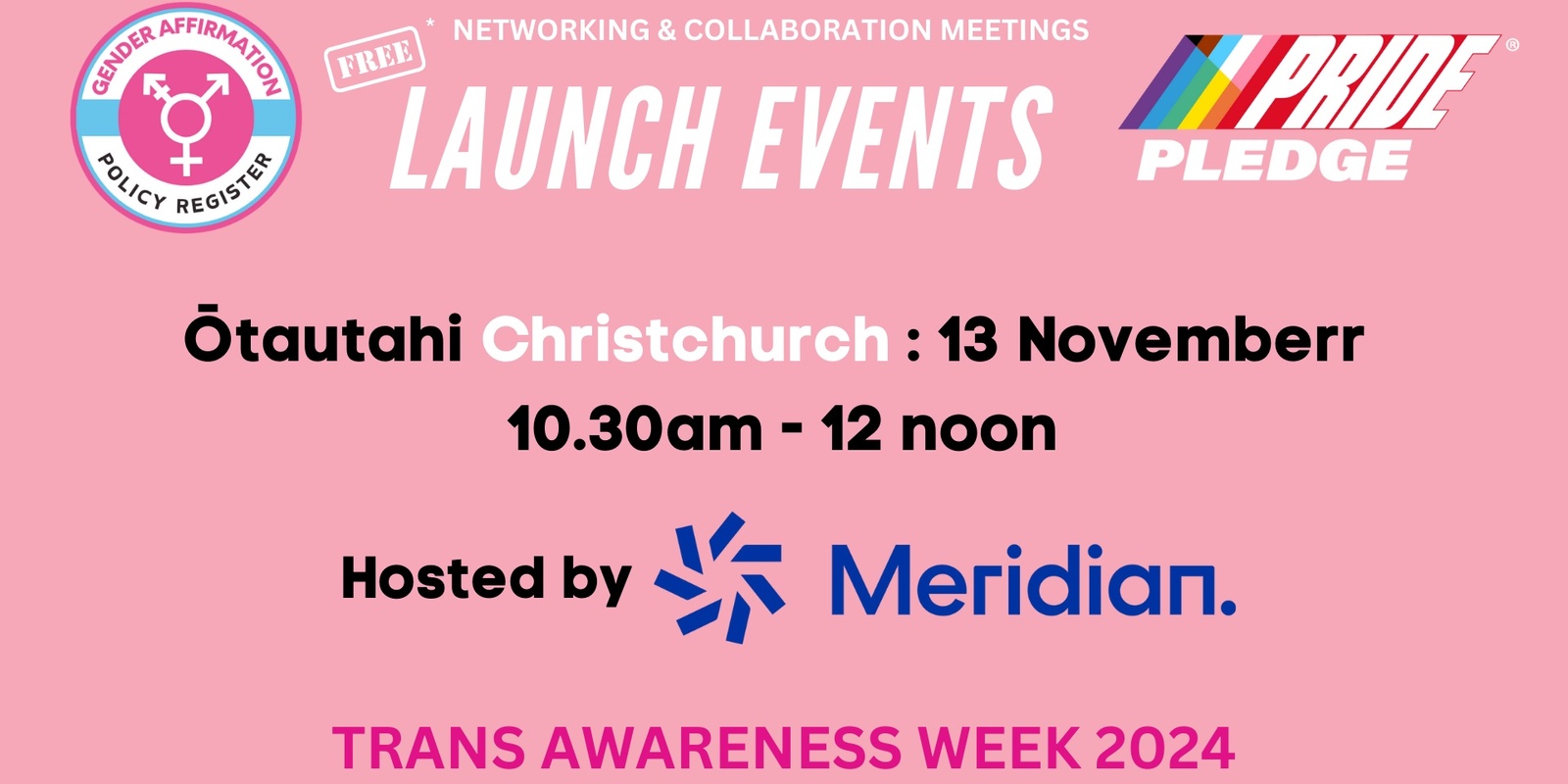 Banner image for Christchurch November Networking & Collab Meeting : Gender Affirmation Policy Register LAUNCH!