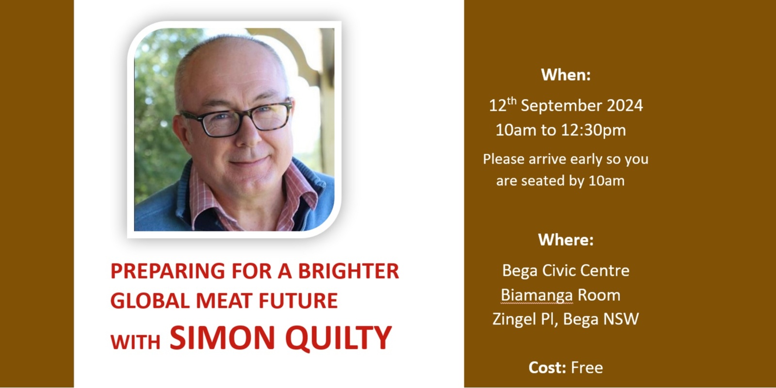 Banner image for Preparing for a Brighter Global Meat Future with SIMON QUILTY