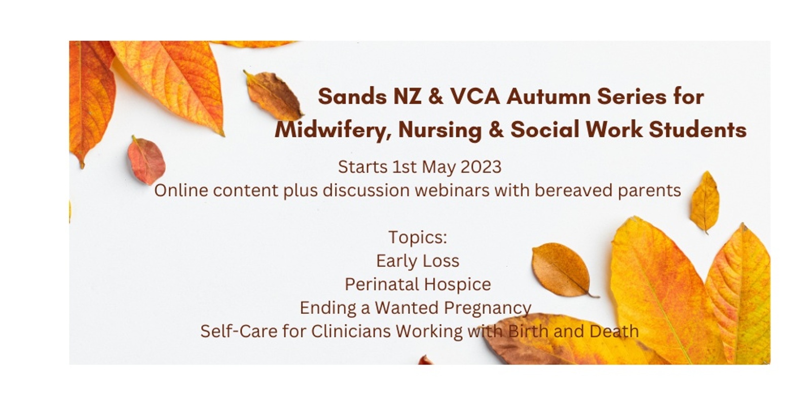 Banner image for 2023 Autumn Series for Midwifery, Nursing & Social Work Students