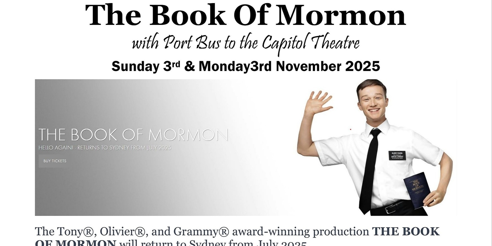 Banner image for The Book Of Mormon