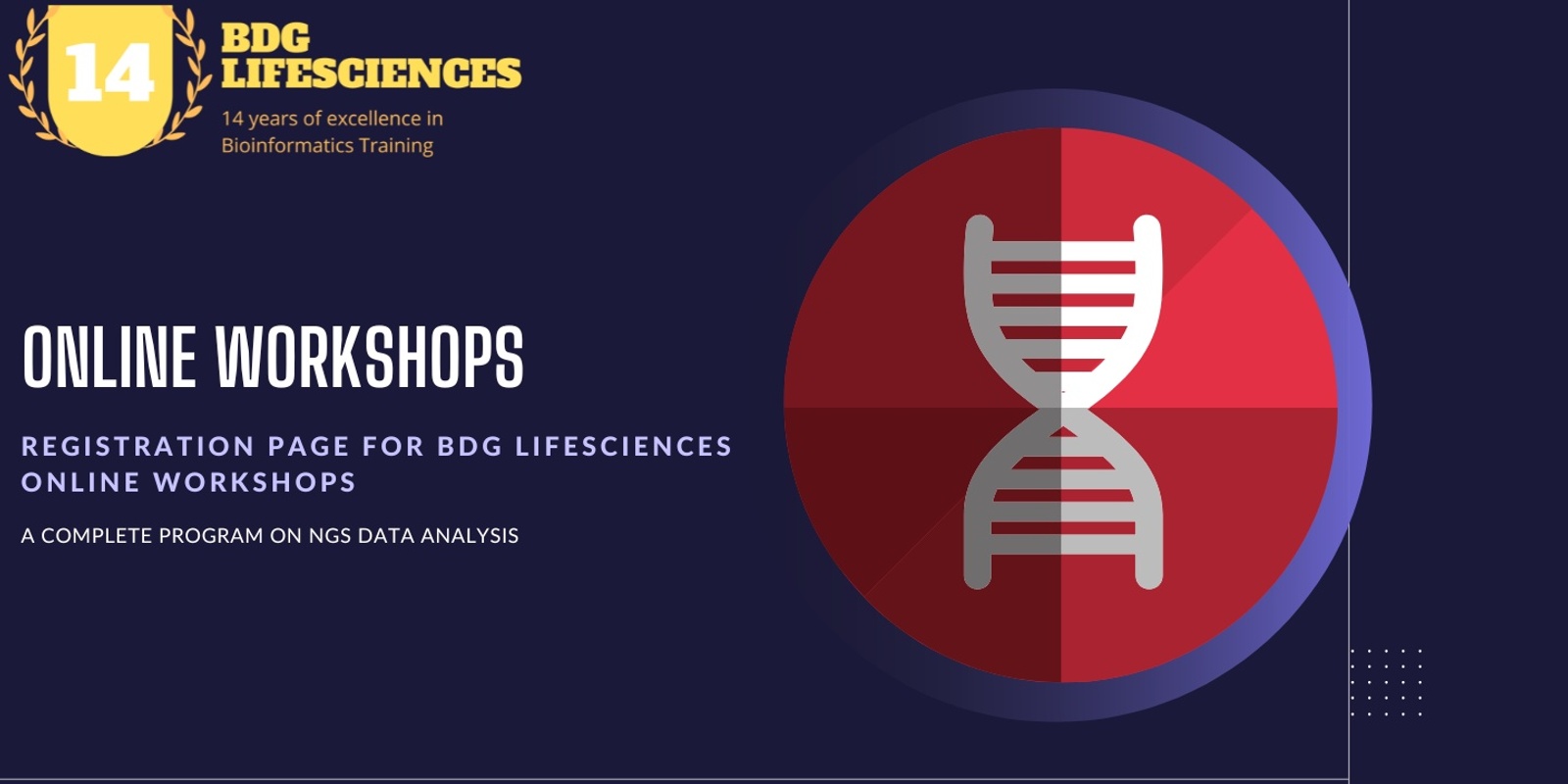 Banner image for BDG Lifesciences Online Workshops Registration Page