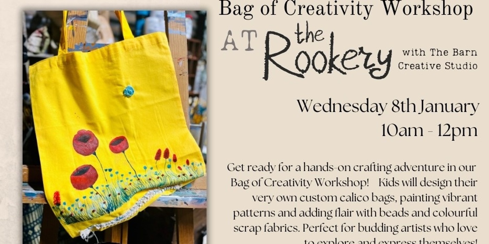 Banner image for Bag of Creativity workshop for children aged 6+ years