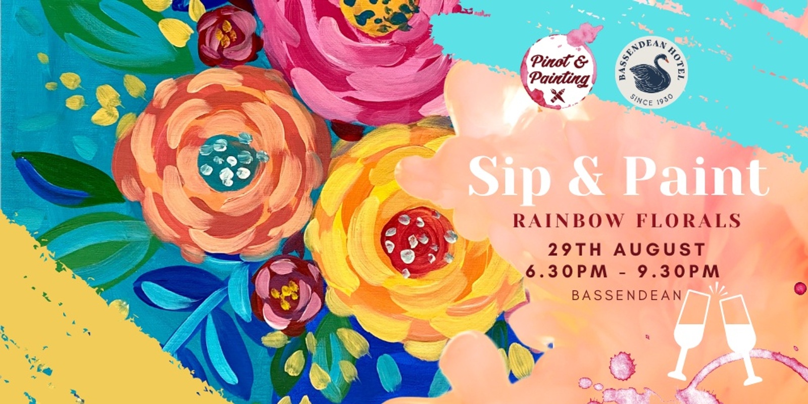 Banner image for Rainbow Florals - Sip & Paint @ The Bassendean Hotel