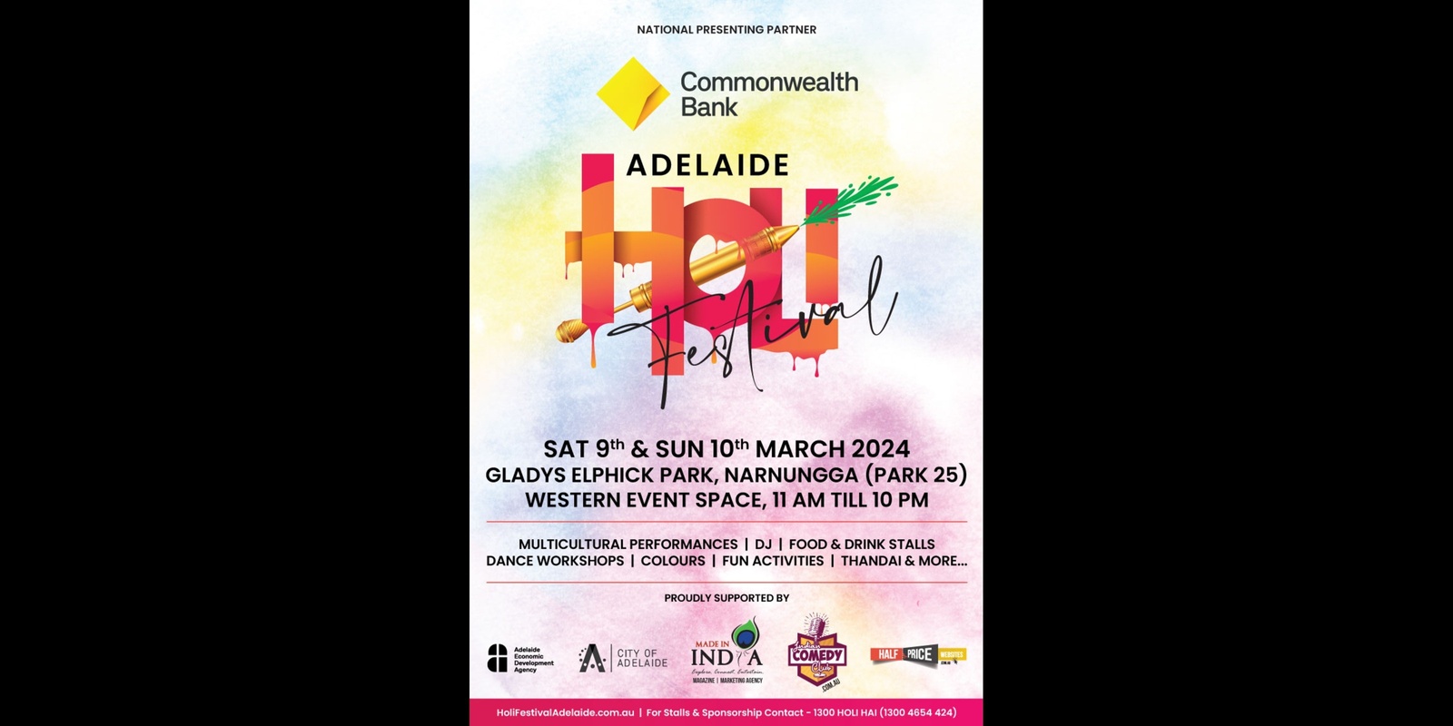 Holi Festival Adelaide's banner