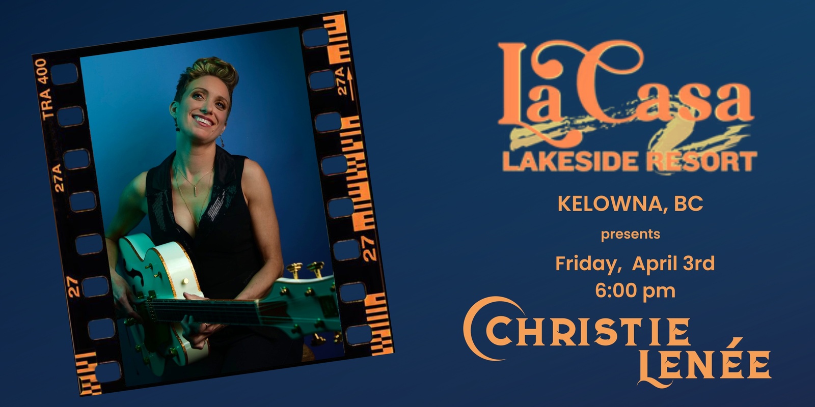 Banner image for An Evening with Christie Lenée at LaCasa Lakeside Resort