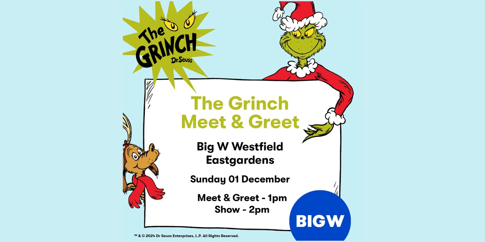 Banner image for The Grinch Meet & Greet at Westfield Eastgardens 