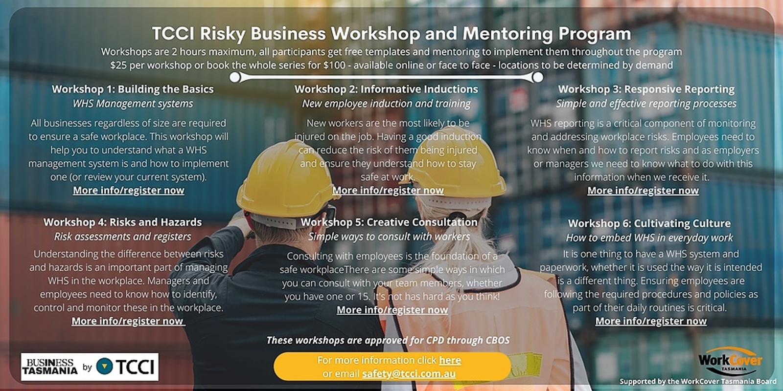 Banner image for TCCI Risky Business and Mentoring Program 2.0