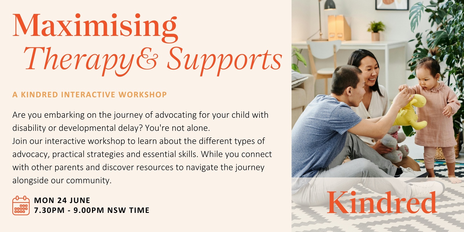 Banner image for Maximising Therapy and Supports: A Kindred Interactive Workshop