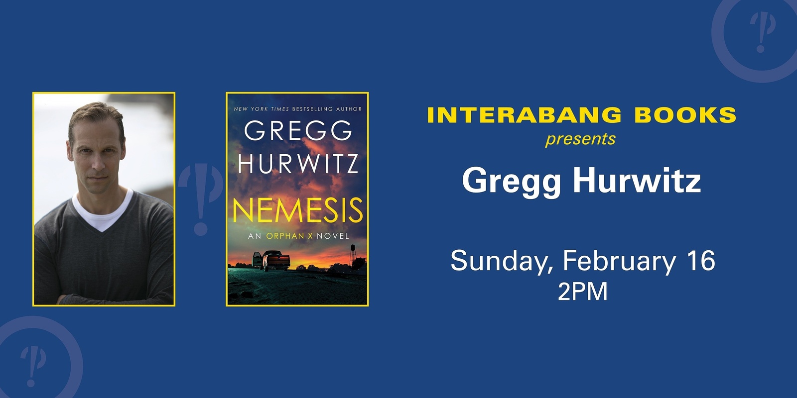 Banner image for Interabang Books Presents Gregg Hurwitz