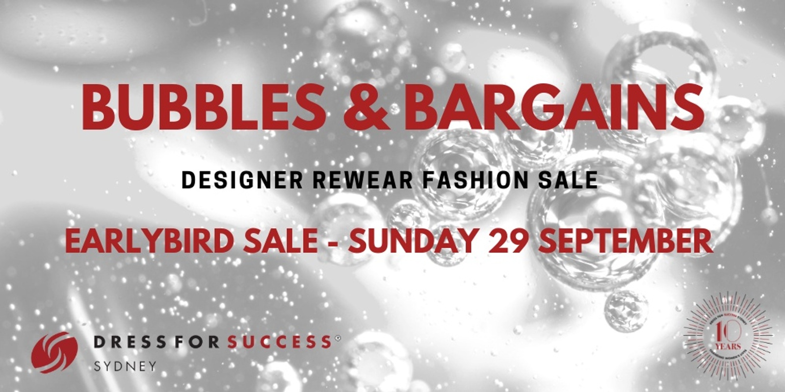 Banner image for Bubbles & Bargains - EARLYBIRD Fashion Sale