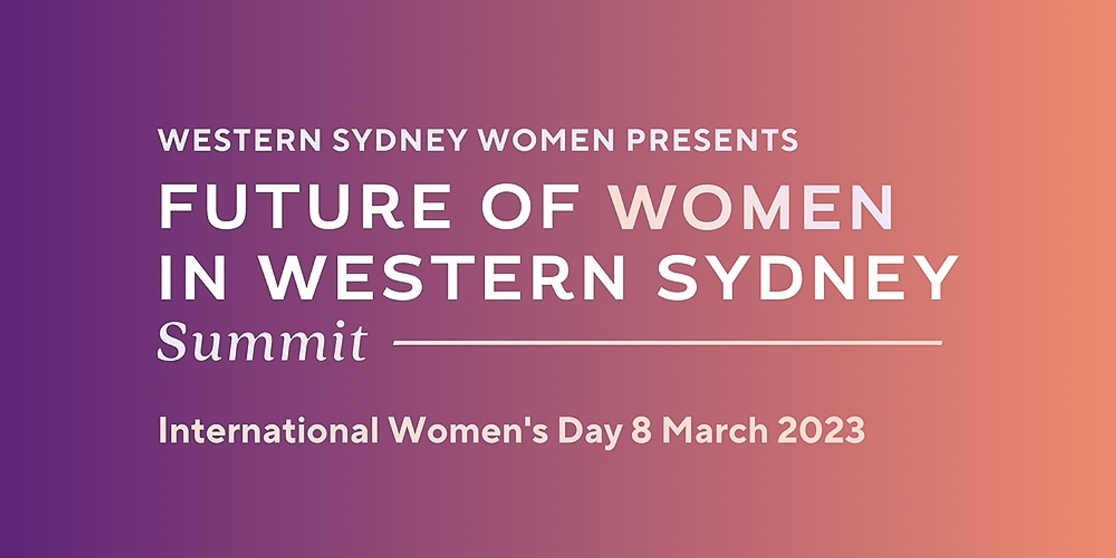 Banner image for Future of Women in Western Sydney Summit
