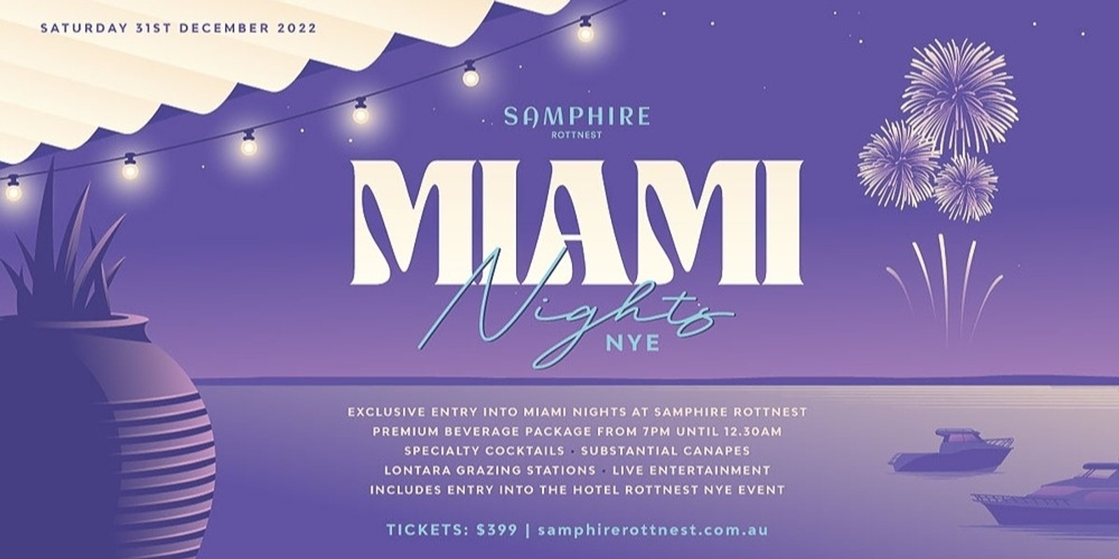 Banner image for Miami Nights NYE at Samphire Rottnest