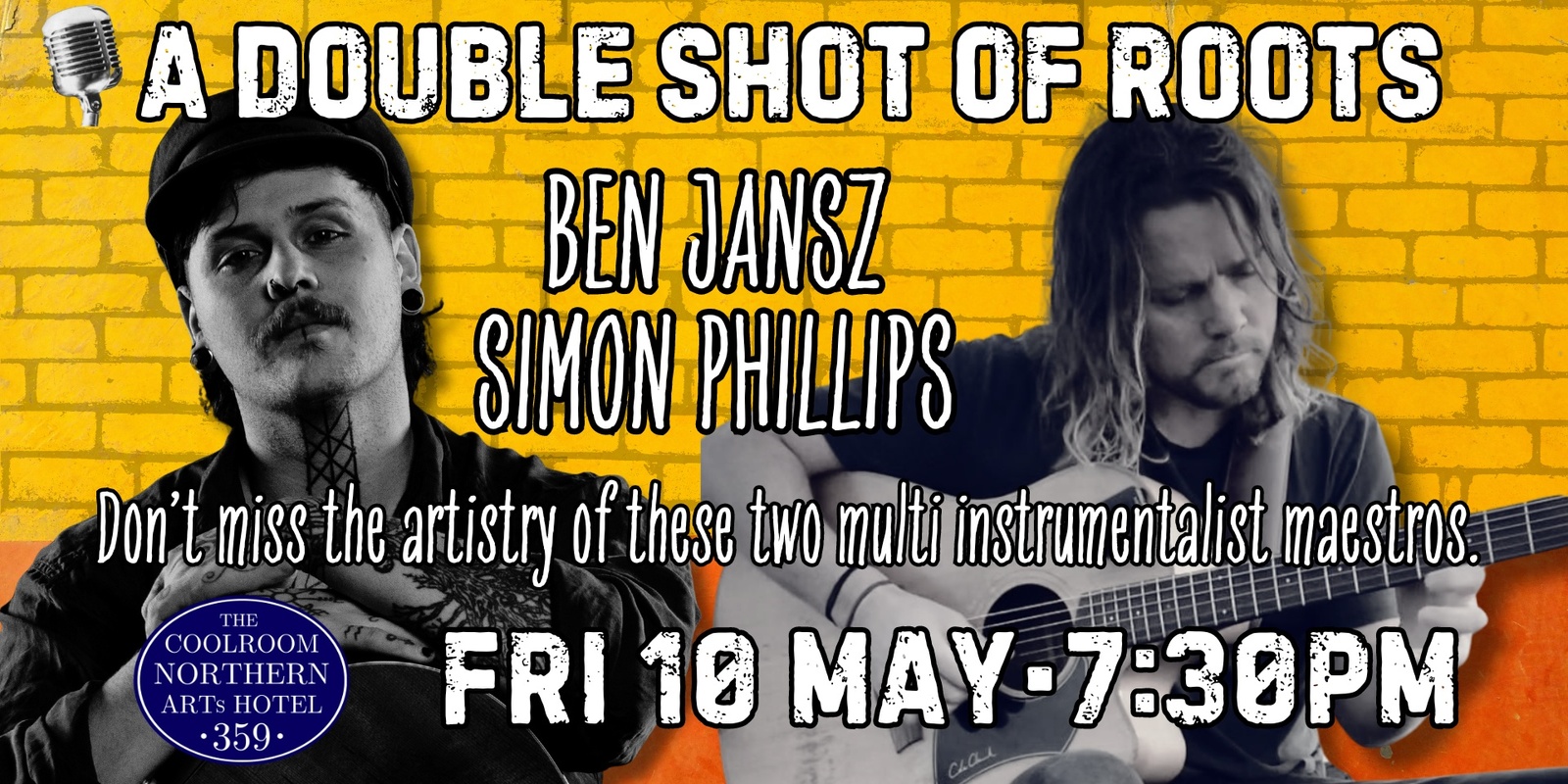 Banner image for A Double Shot of Roots: Ben Jansz and Simon Phillips