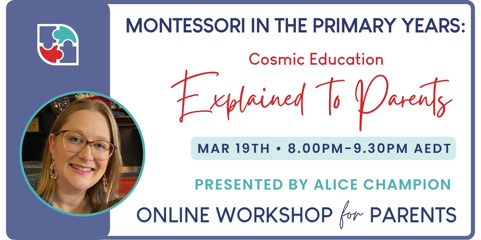 Banner image for Montessori in the Primary Years: Cosmic Education Explained to Parents
