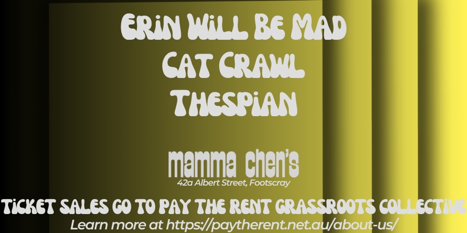 Banner image for Erin Will Be Mad // Cat Crawl // Thespian