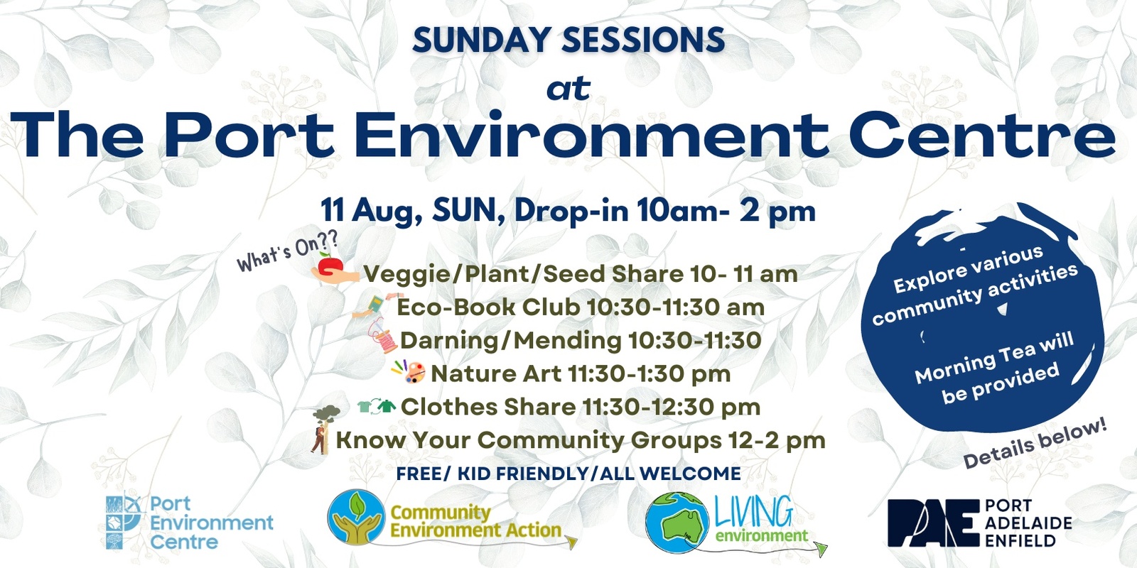 Banner image for August Sunday Session at the Port Environment Centre!