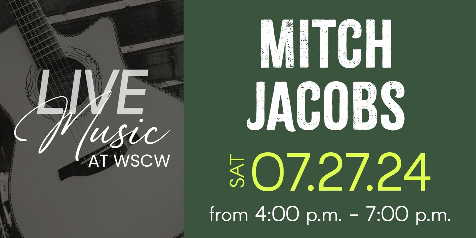 Banner image for Mitch Jacobs Live at WSCW July 27