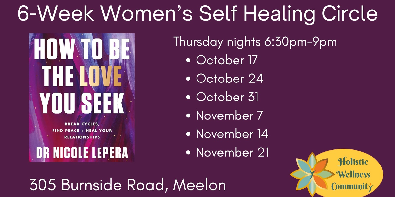 Banner image for SOLD OUT 6-Week Women's Self Healing Circle