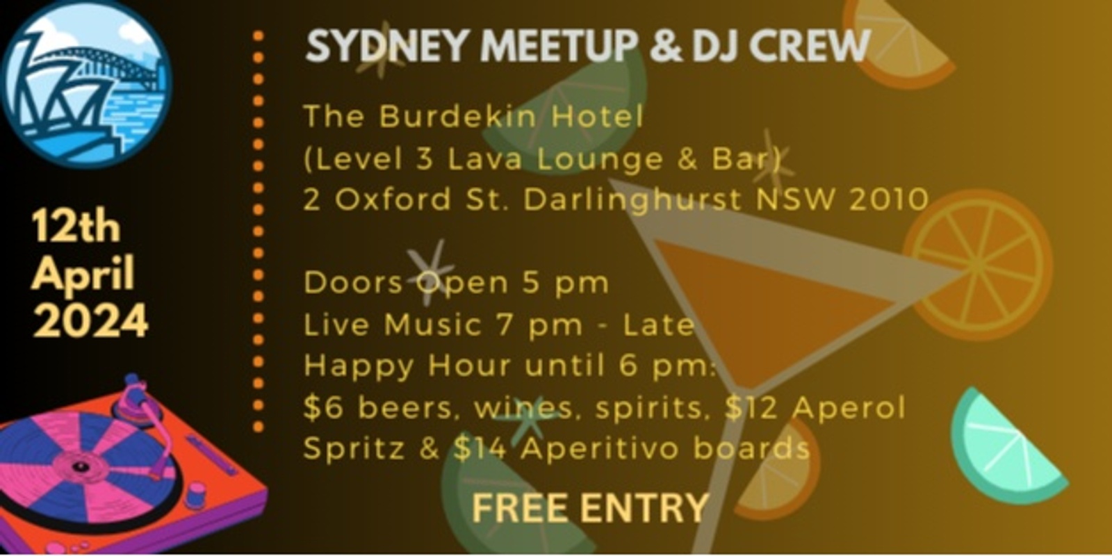 Banner image for FREE Sydney Meetup: Drinks & DJs at The Burdekin [Level 3 Lava Lounge & Bar EXCLUSIVE SPACE]