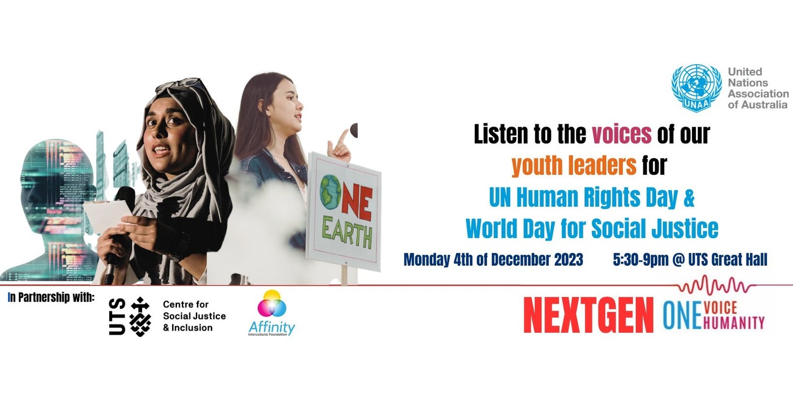 Banner image for One Voice, One Humanity Next Gen