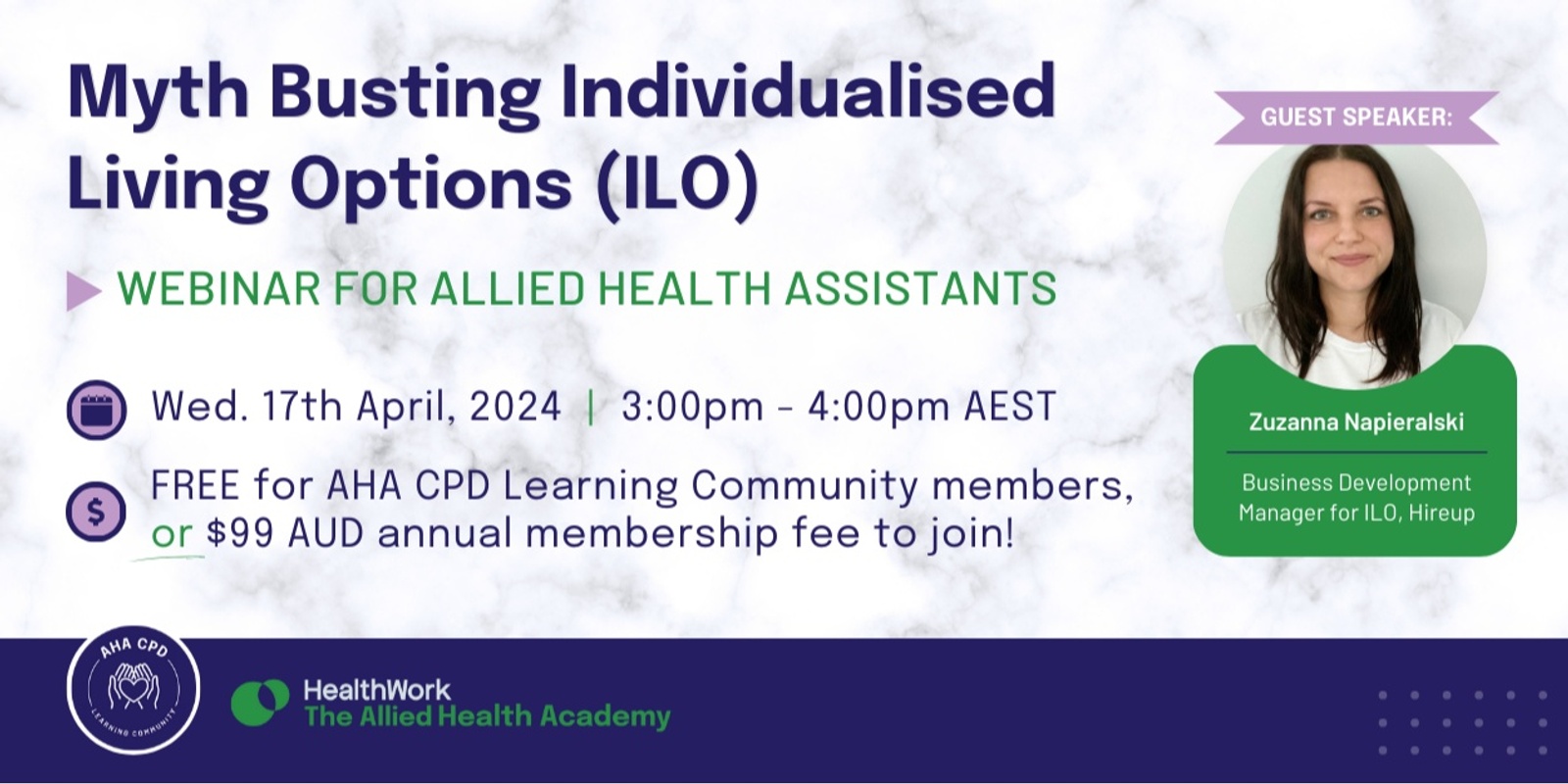 Banner image for Myth Busting Individualised Living Options (ILO) - CPD Webinar for Allied Health Assistants