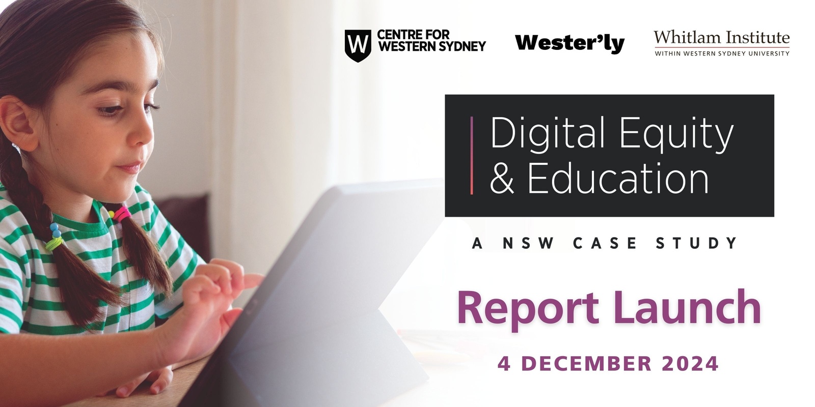 Banner image for Report Launch | Digital Equity and Education: A NSW Case Study