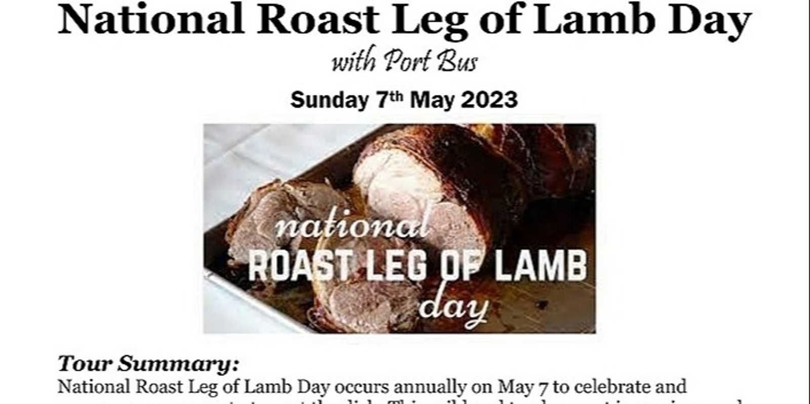 Banner image for National Roast Leg of Lamb Day