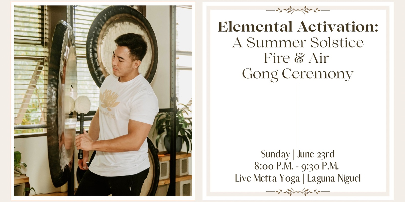 Banner image for Elemental Activation: A Summer Solstice Fire & Air Gong Ceremony + CBD (Laguna Niguel)