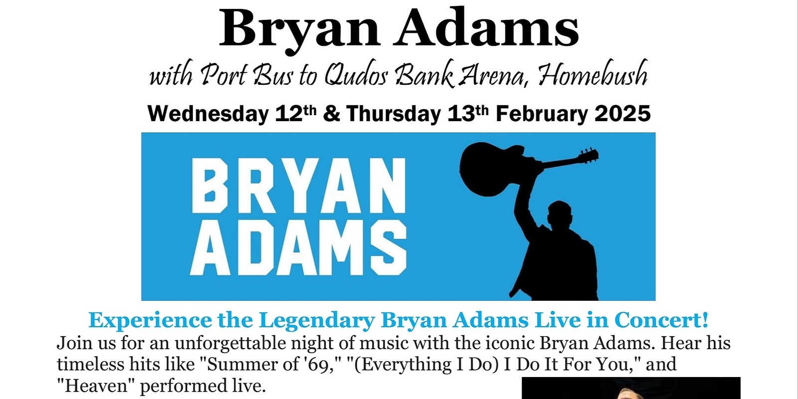 Banner image for Bryan Adams with Port Bus