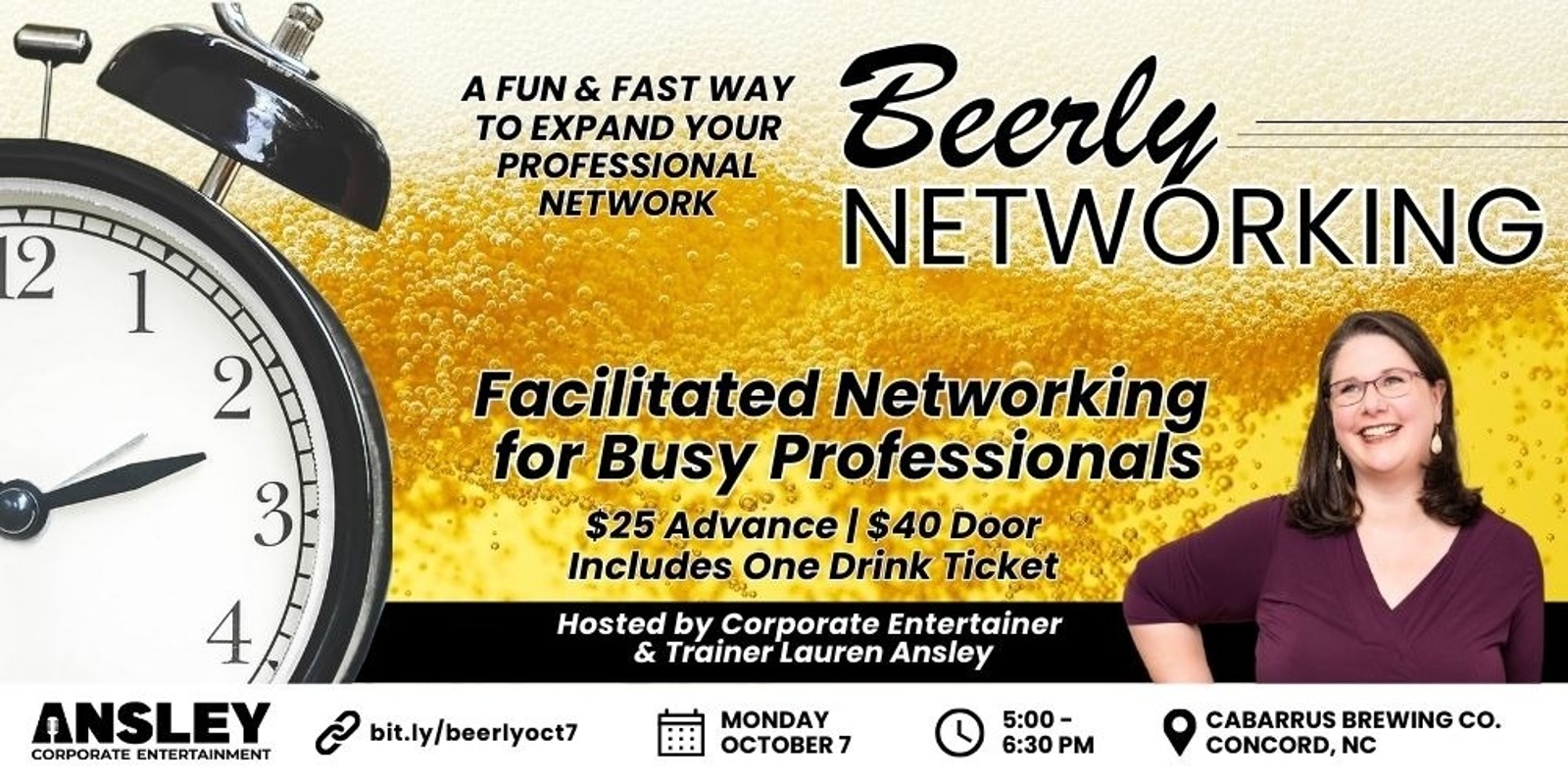 Banner image for Beerly Networking - Oct 7 - Hosted by Lauren Ansley