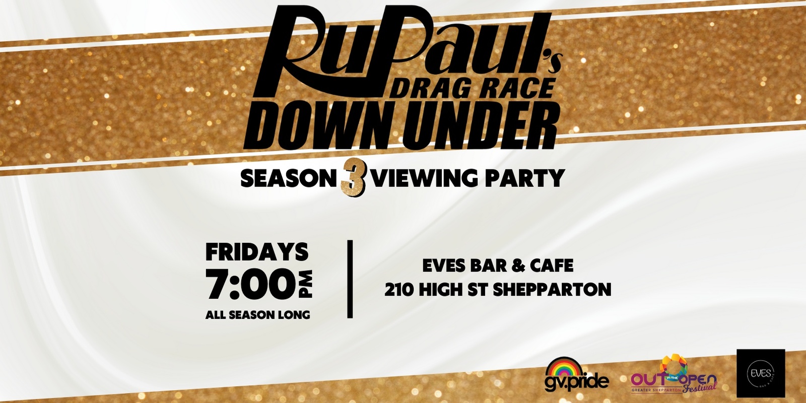 Banner image for Ru Paul’s Drag Race Down Under Season 3 Viewing Party 🏁 Shepparton