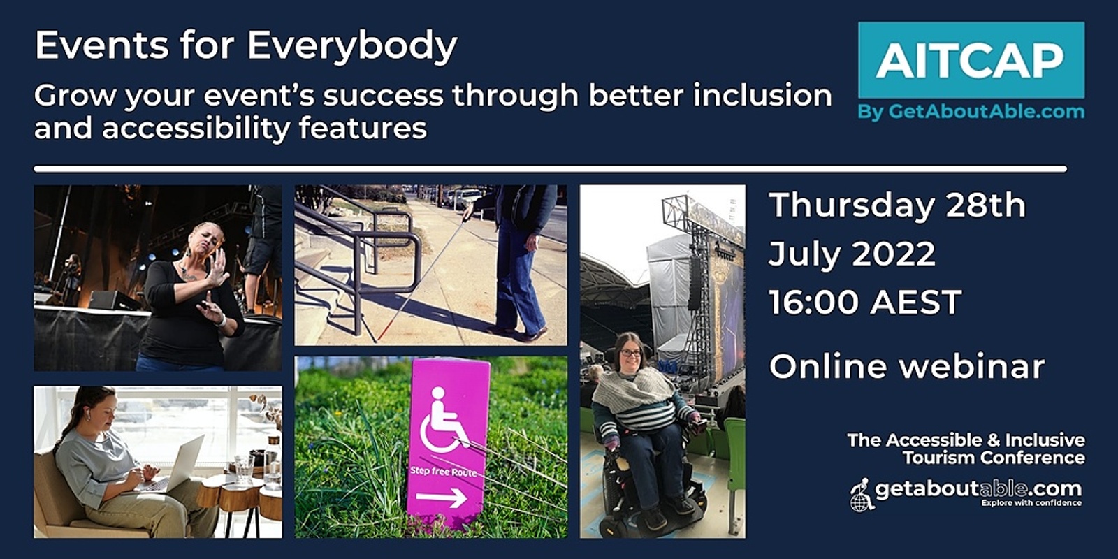Banner image for Events for everybody - An AITCAP Webinar (Accessible & Inclusive Tourism Conversation in the Asia-Pacific)