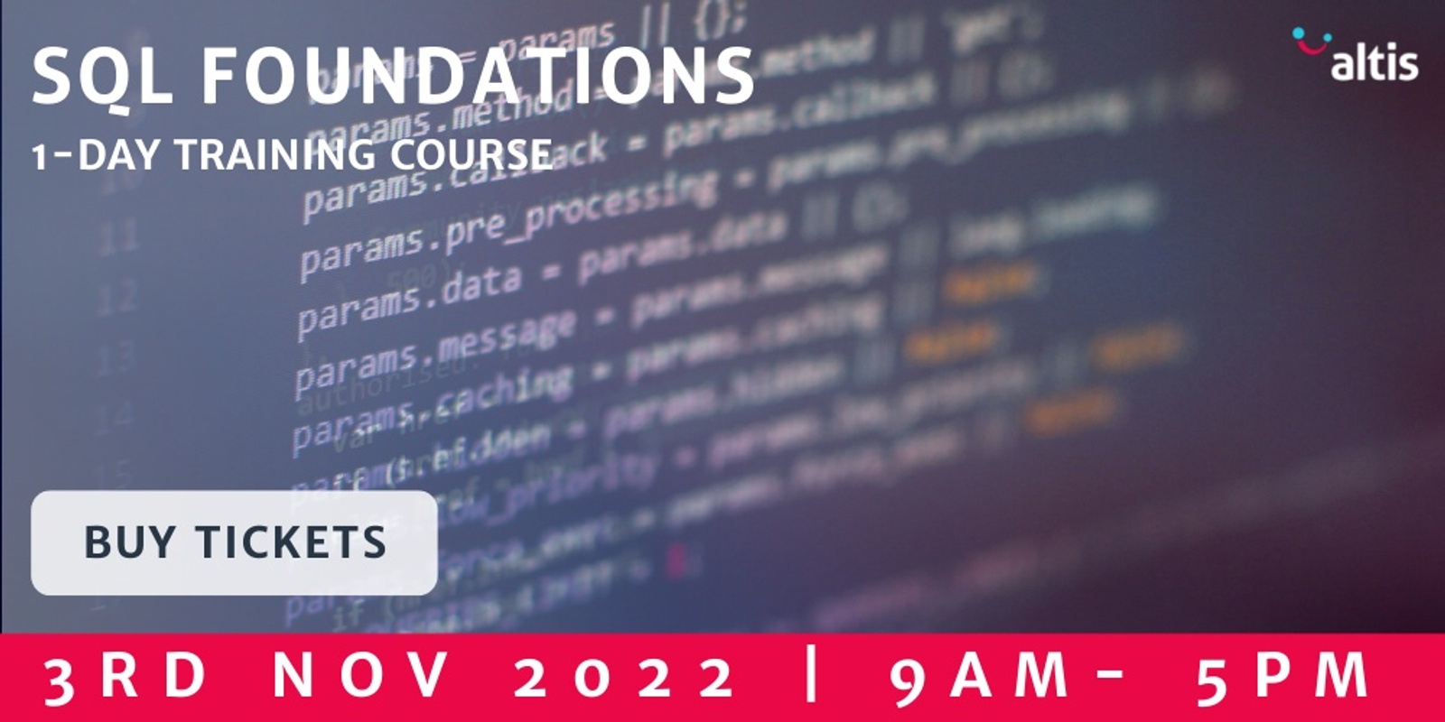 Banner image for SQL Foundations with Altis Consulting - November 2022