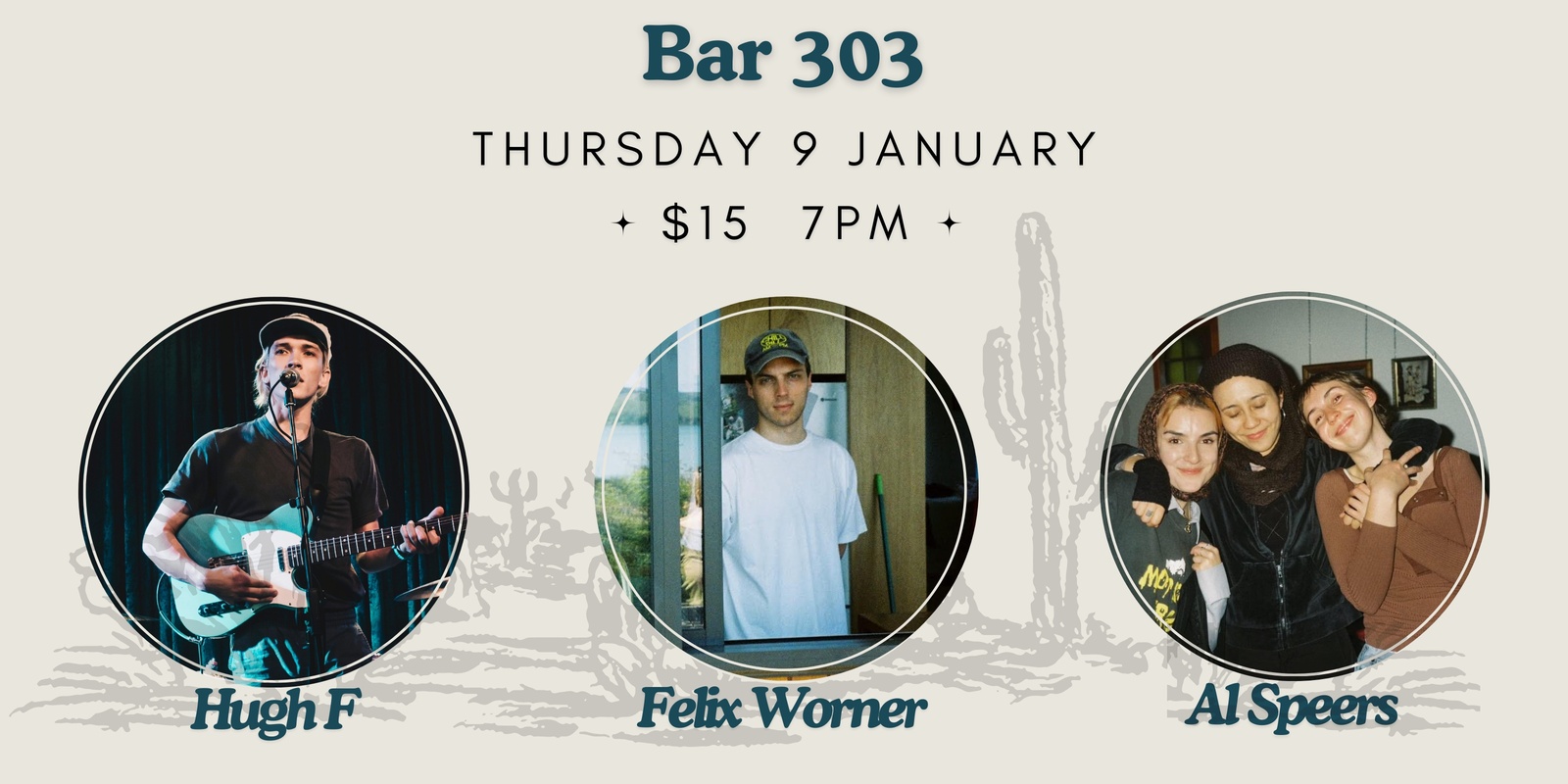 Banner image for Felix Worner, Al Speers & Hugh F at Bar 303