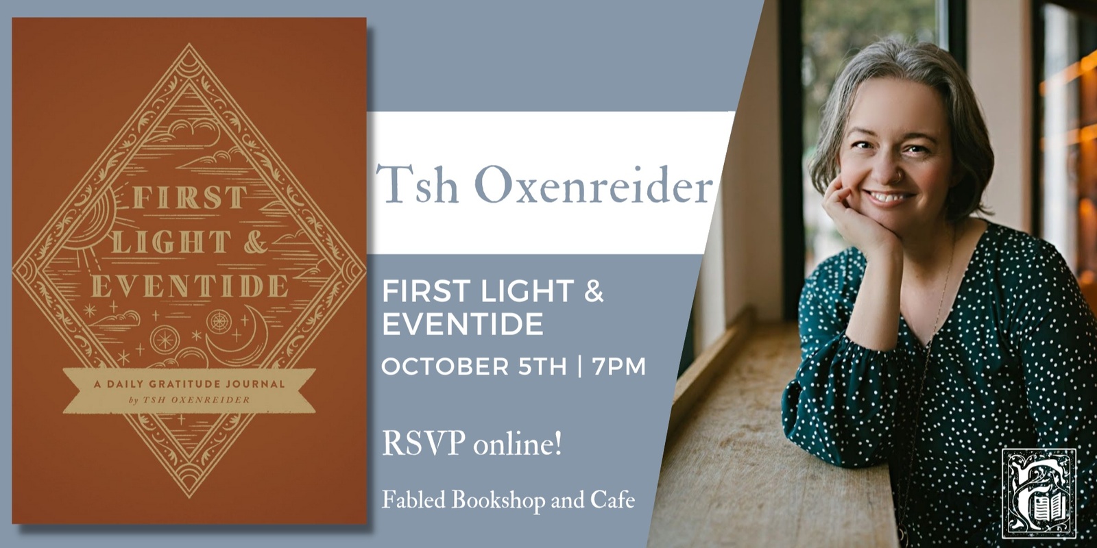 Banner image for Tsh Oxenreider Discusses First Light and Eventide: A Daily Gratitude Journal 