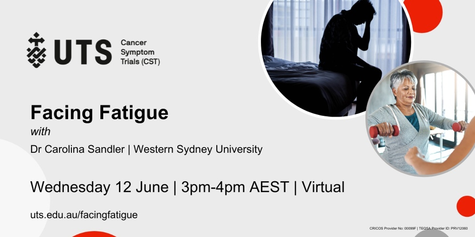 Banner image for Facing Fatigue | Building researcher capacity in cancer fatigue with Dr Carolina Sandler