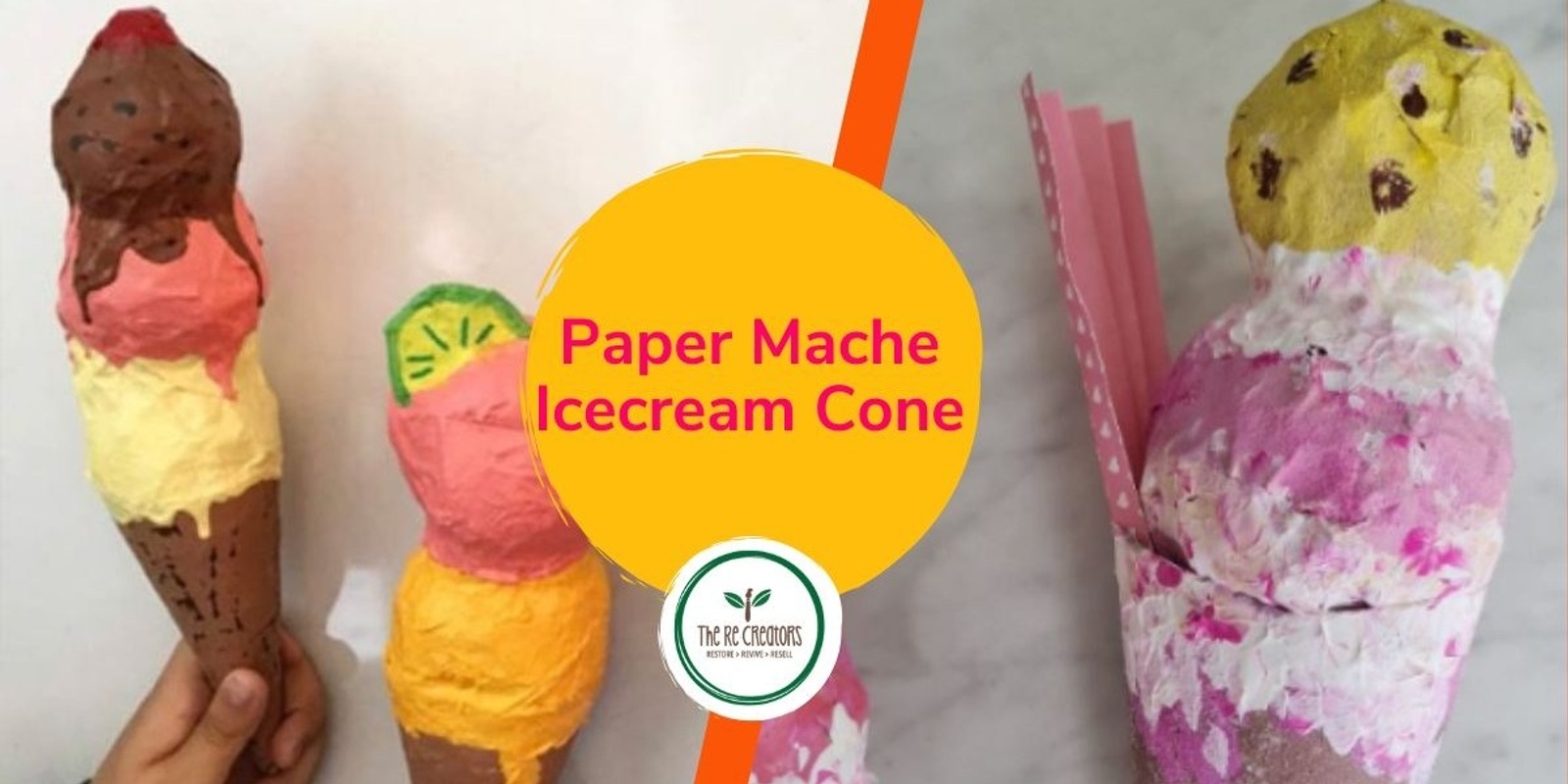 Banner image for Paper Mache Icecream Cones, Te Oro Music and Arts Centre, Thursday 23 January, 10.30am - 12.30pm