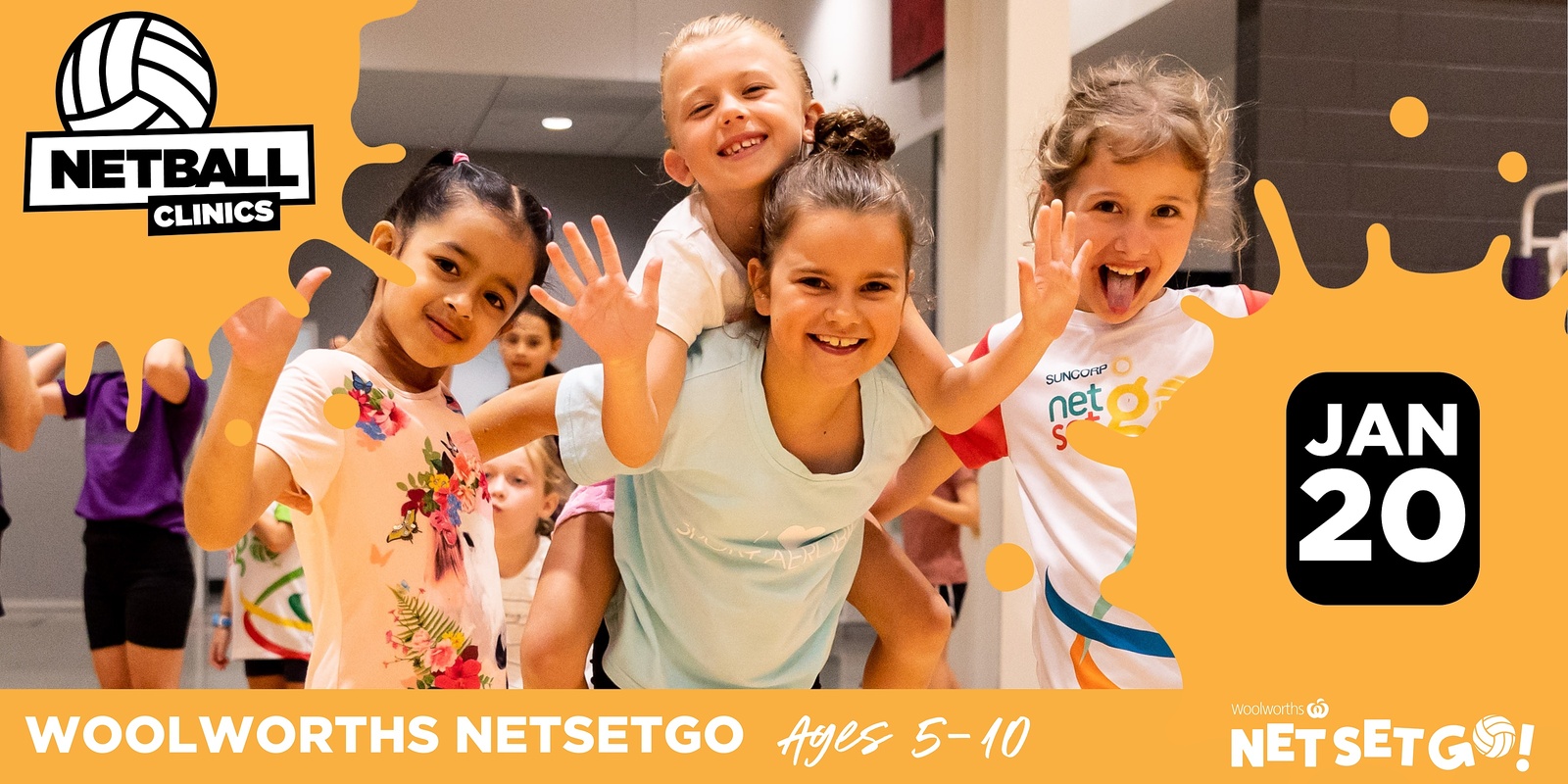 Banner image for WOOLWORTHS NETSETGO (20 JAN) - NISSAN ARENA - AGES 5 - 10