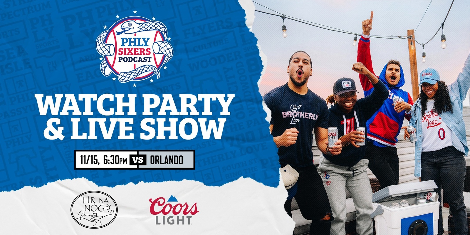 Banner image for PHLY Sixers Watch Party and Live Show Presented By Coors Light